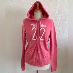 Y2K Hollister Zip Up Hoodie Women’s Large Vintage California Surf Pink Vintage